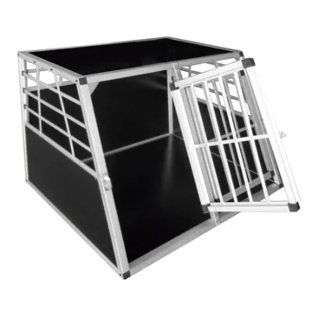 vidaXL Dog Transport Cage with Double Door L Aluminium