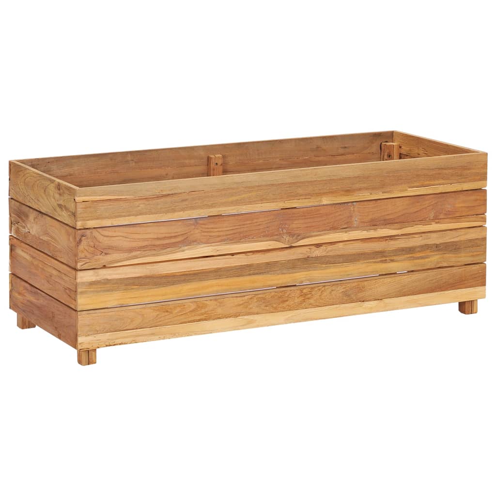 vidaXL Raised Bed 100x40x38 cm Recycled Teak Wood and Steel