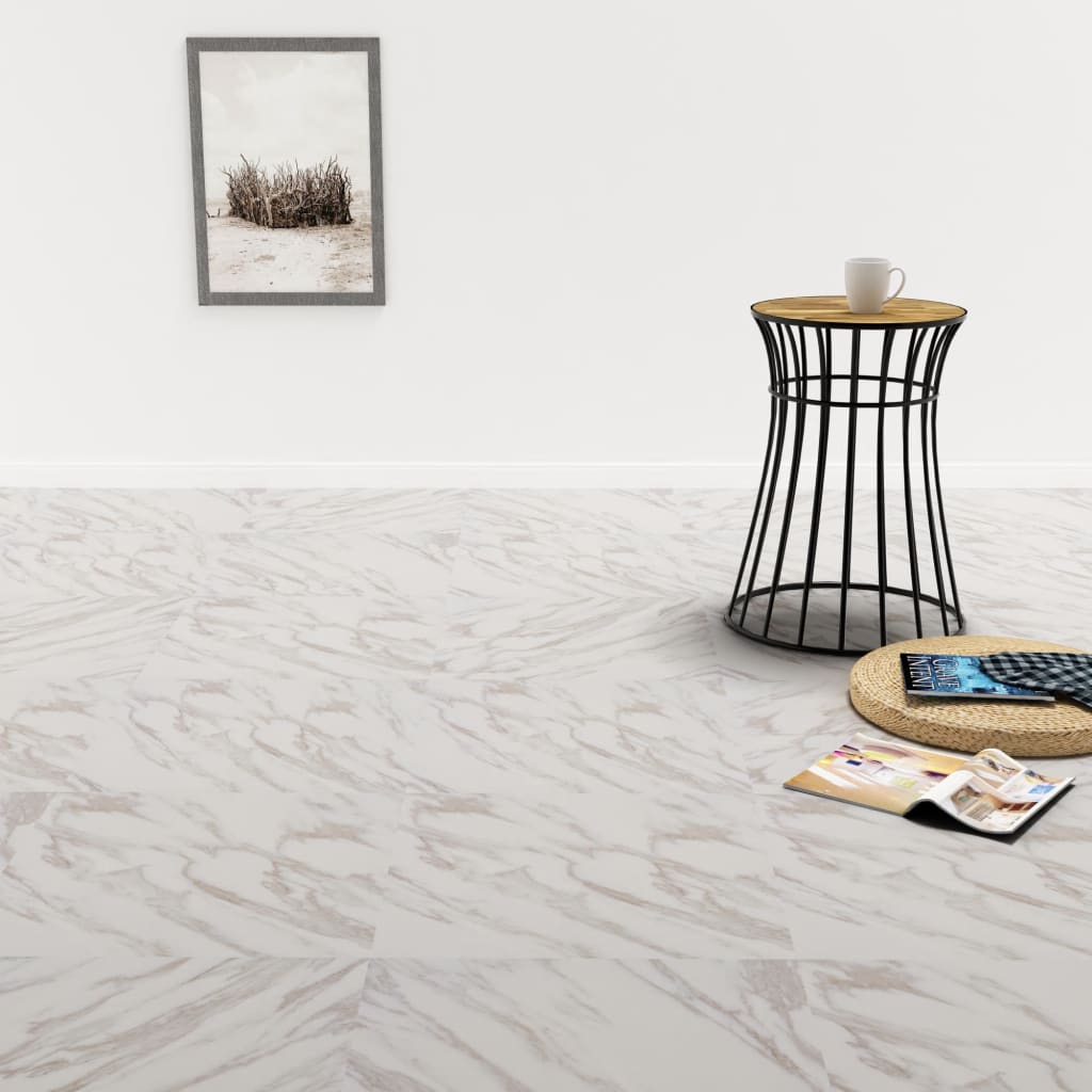 vidaXL Self-adhesive PVC Flooring Planks 5.11 m² White Marble