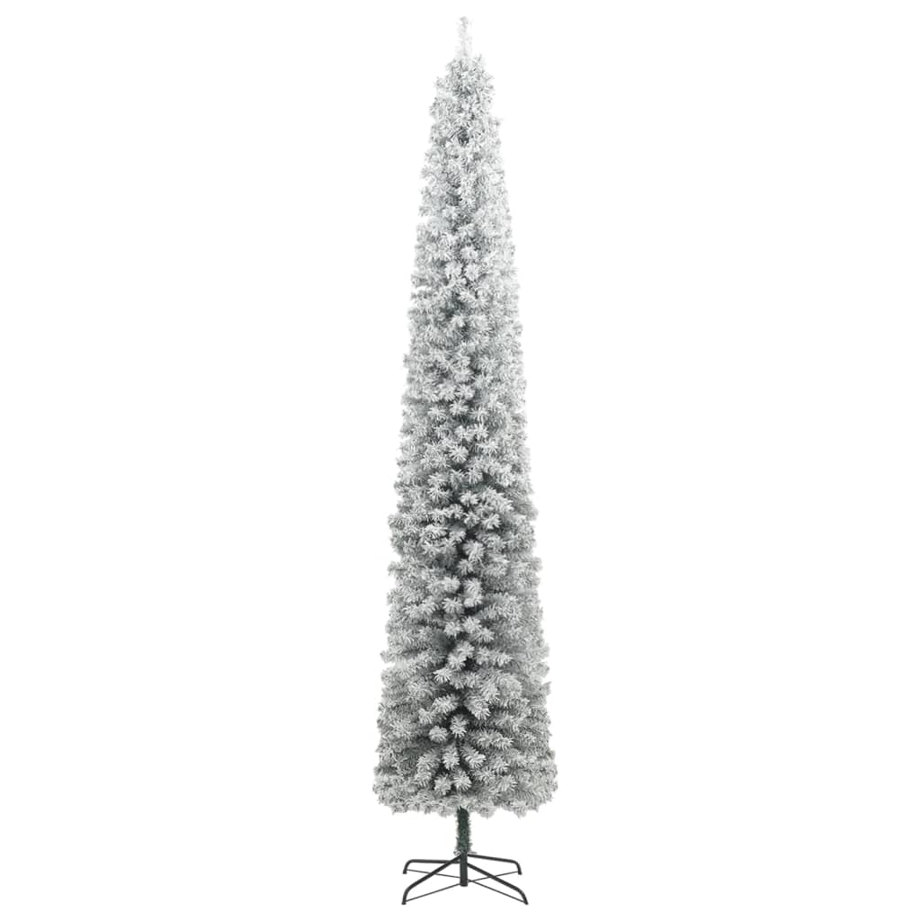 vidaXL Slim Christmas Tree 300 LEDs & Flocked Snow 270 cm