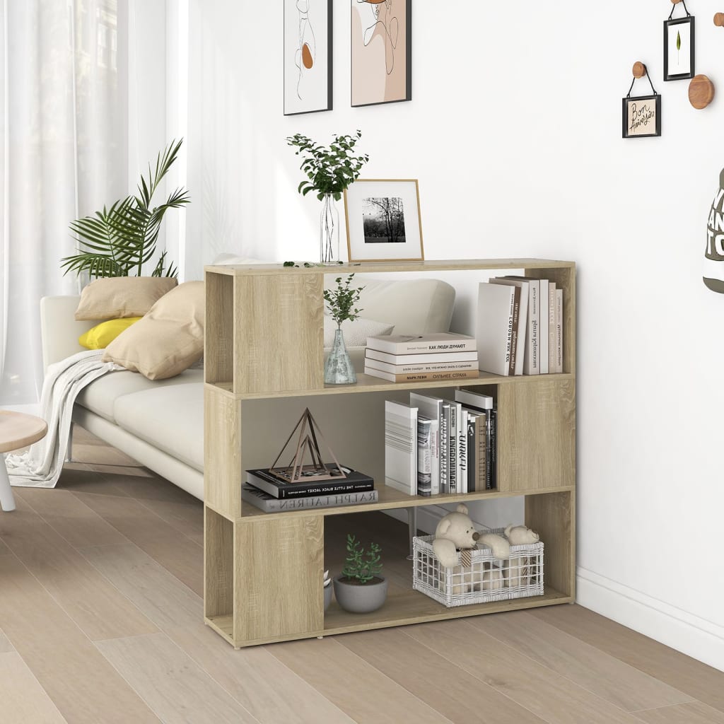 vidaXL Book Cabinet Room Divider Sonoma Oak 100x24x94 cm