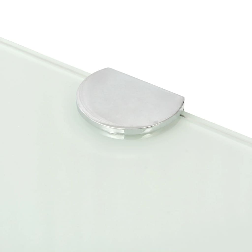vidaXL Corner Shelves 2 pcs with Chrome Supports Glass White 35x35 cm