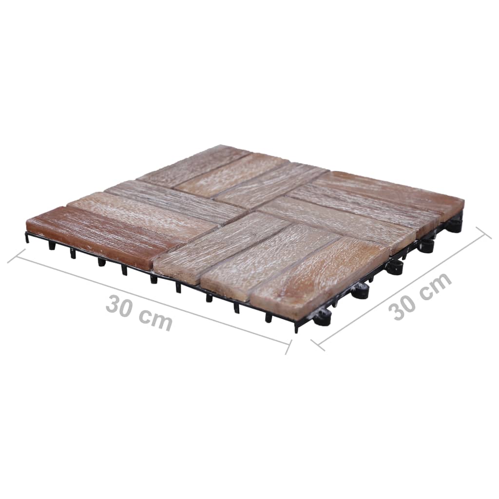 vidaXL Decking Tiles 11 pcs 30x30 cm Solid Reclaimed Wood
