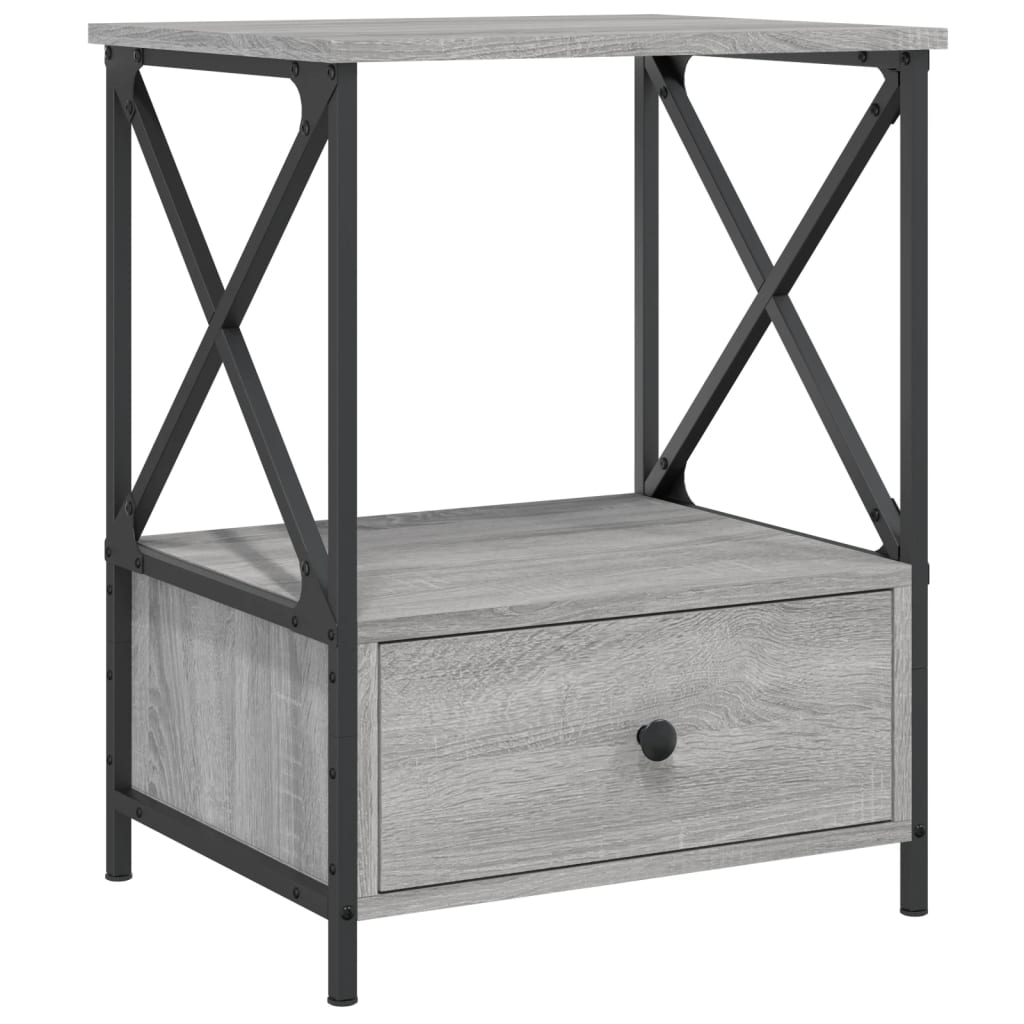 vidaXL Bedside Table Grey Sonoma 50x41x65 cm Engineered Wood