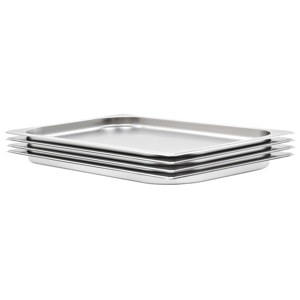 vidaXL Gastronorm Containers 4 pcs GN 1/1 20 mm Stainless Steel