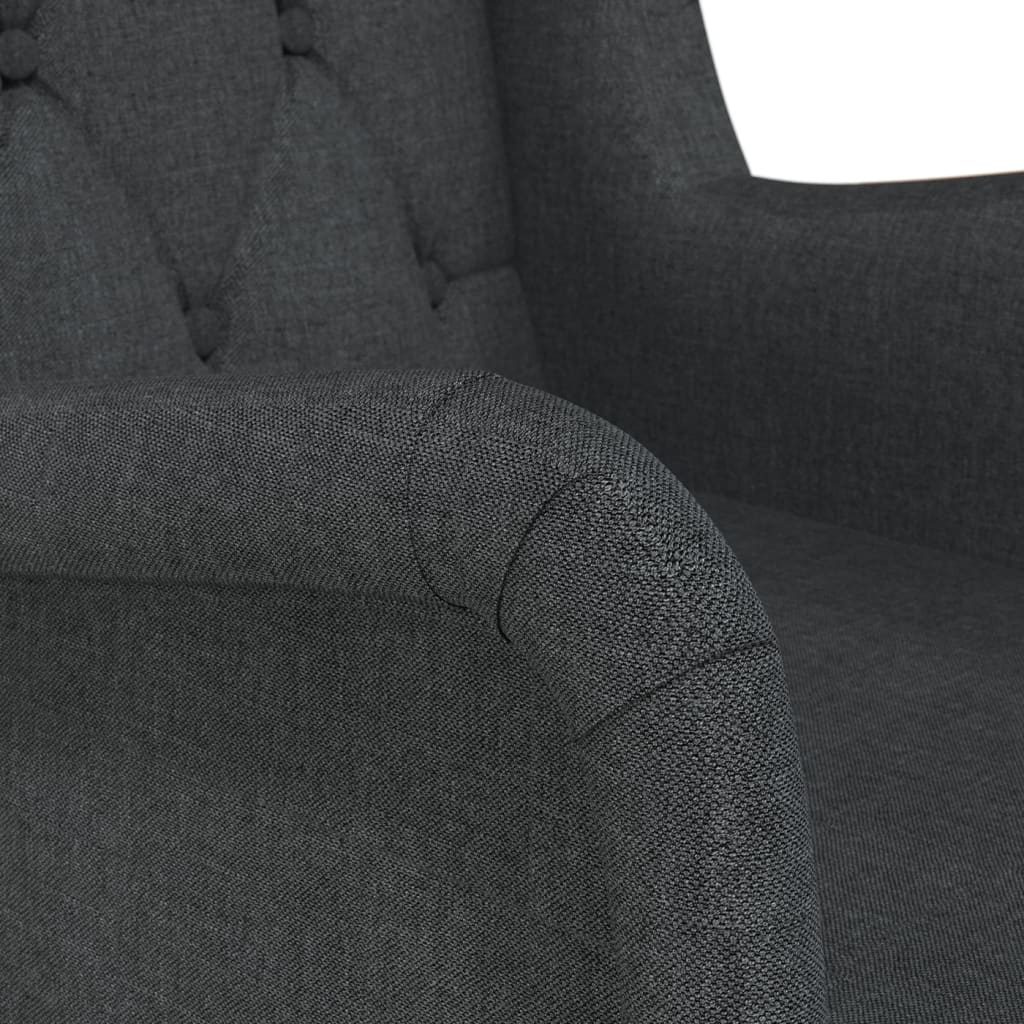 vidaXL Armchair with Solid Rubber Wood Feet Black Fabric