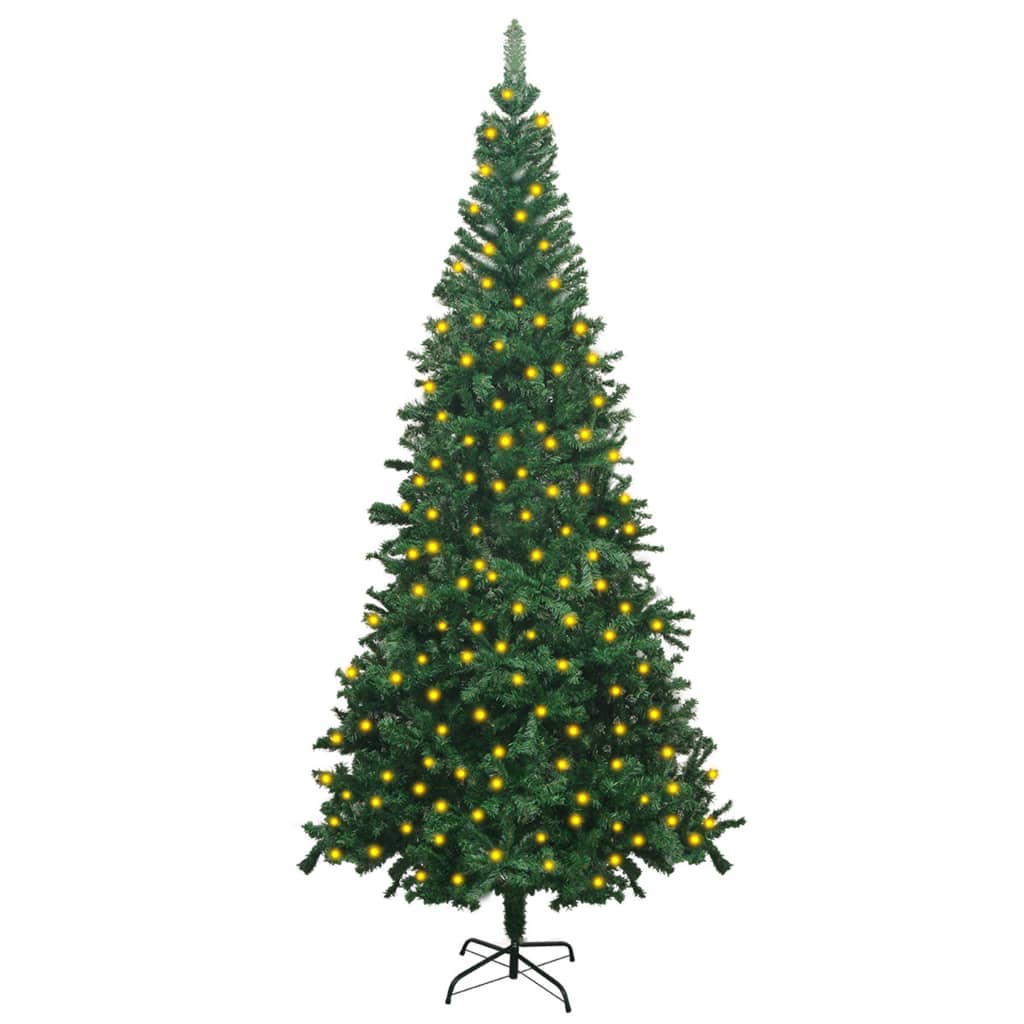 vidaXL Artificial Pre-lit Christmas Tree L 240 cm Green