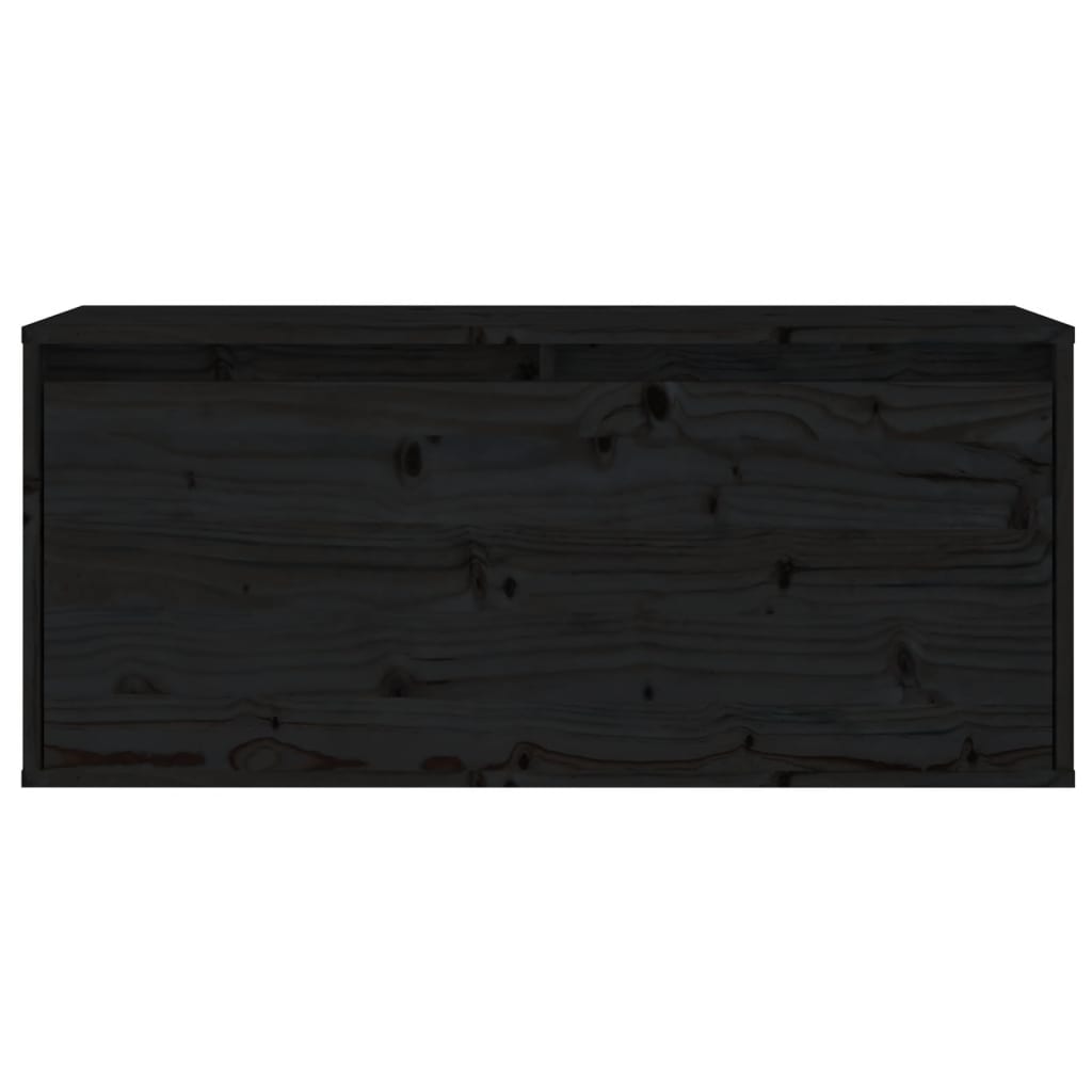 vidaXL Wall Cabinet Black 80x30x35 cm Solid Wood Pine