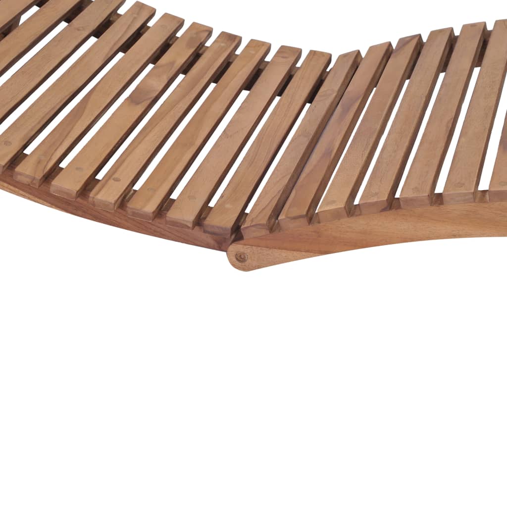vidaXL Folding Sun Lounger Solid Teak Wood
