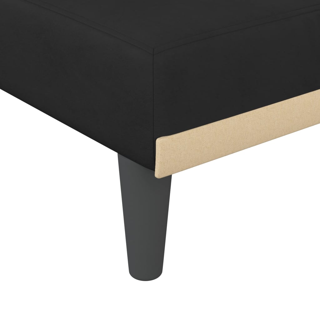 vidaXL L-shaped Sofa Bed Black 271x140x70 cm Velvet