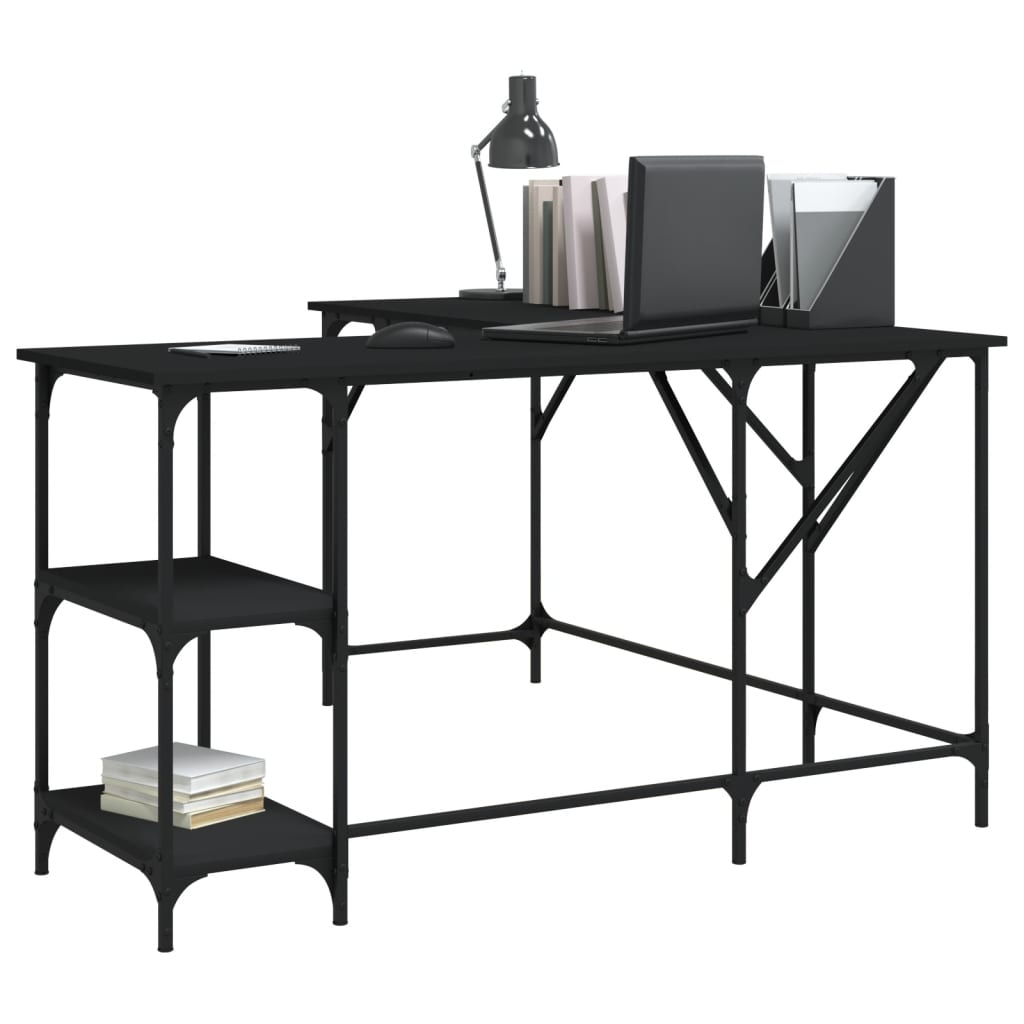 vidaXL Desk Black 139x139x75 cm Engineered Wood