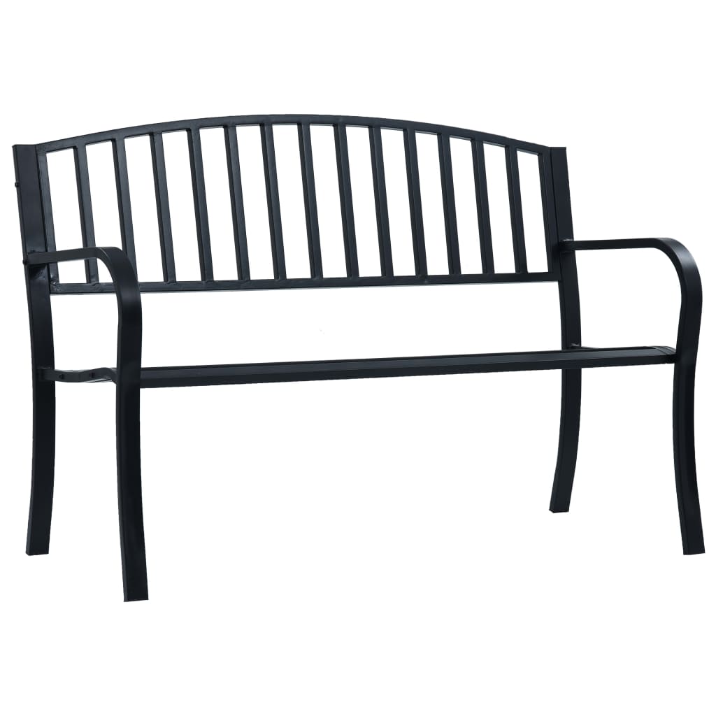 vidaXL Garden Bench 125 cm Black Steel | vidaXL.com.au