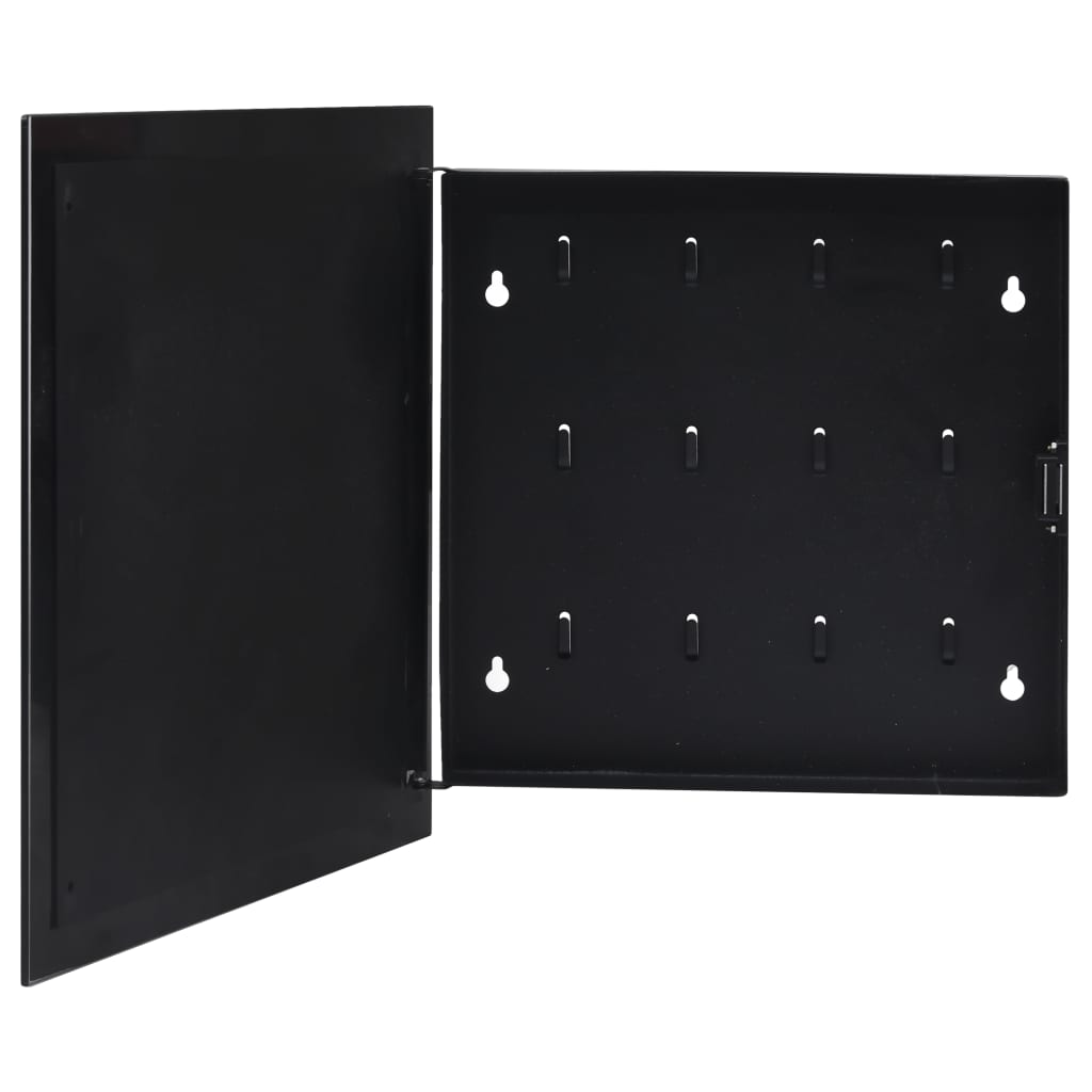 vidaXL Key Box with Magnetic Board Black 35x35x5.5 cm