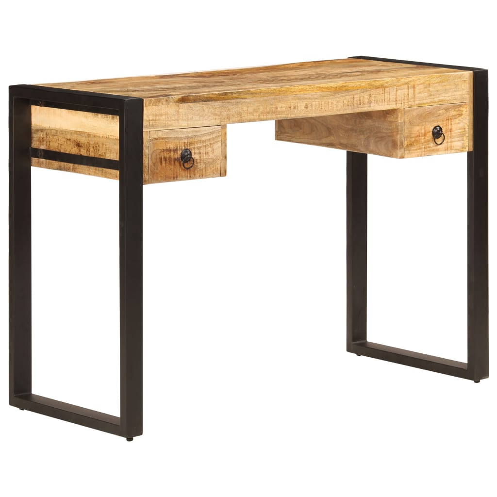 vidaXL Desk with 2 Drawers 110x50x77 cm Solid Mango Wood