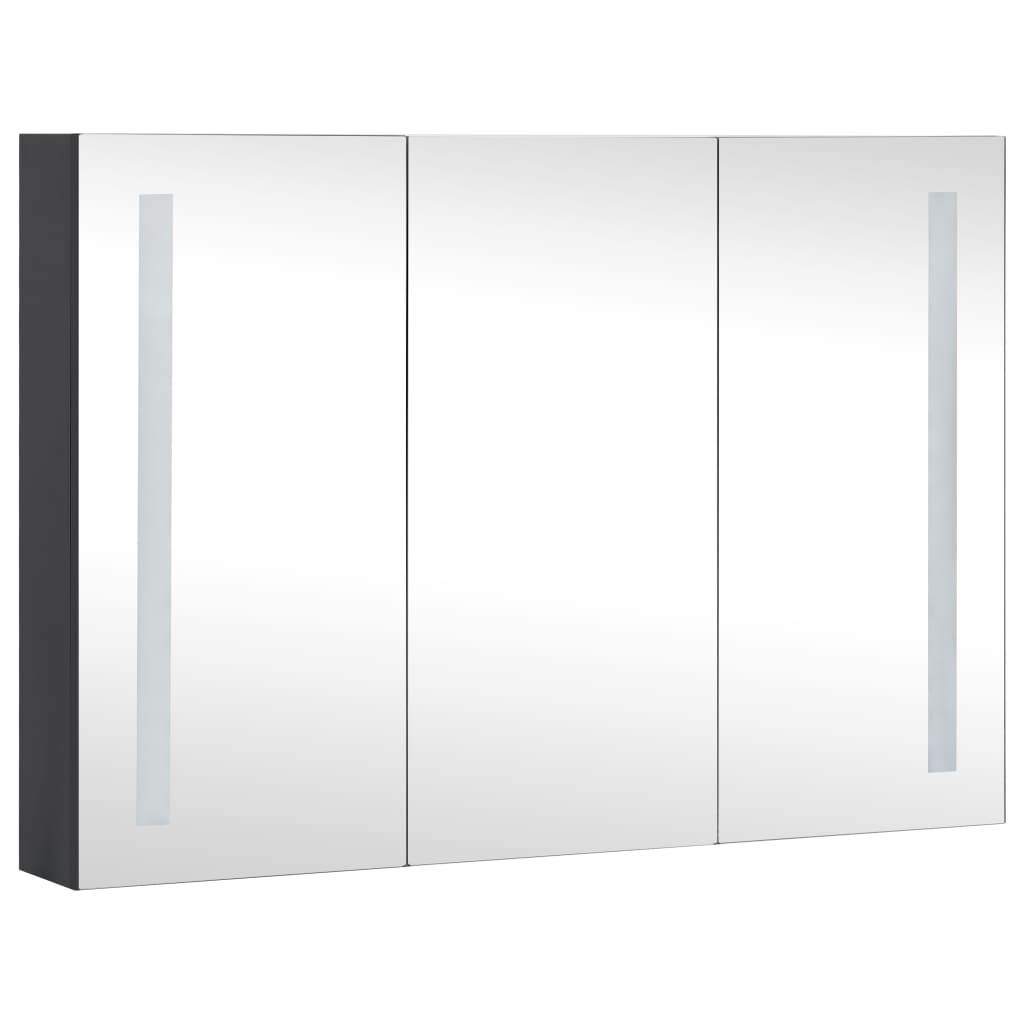 vidaXL LED Bathroom Mirror Cabinet 89x14x62 cm