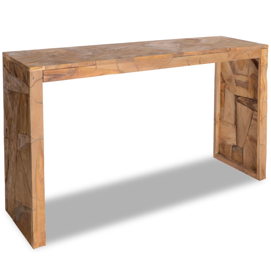 vidaXL Console Table Erosion Teak Wood 120x35x76 cm
