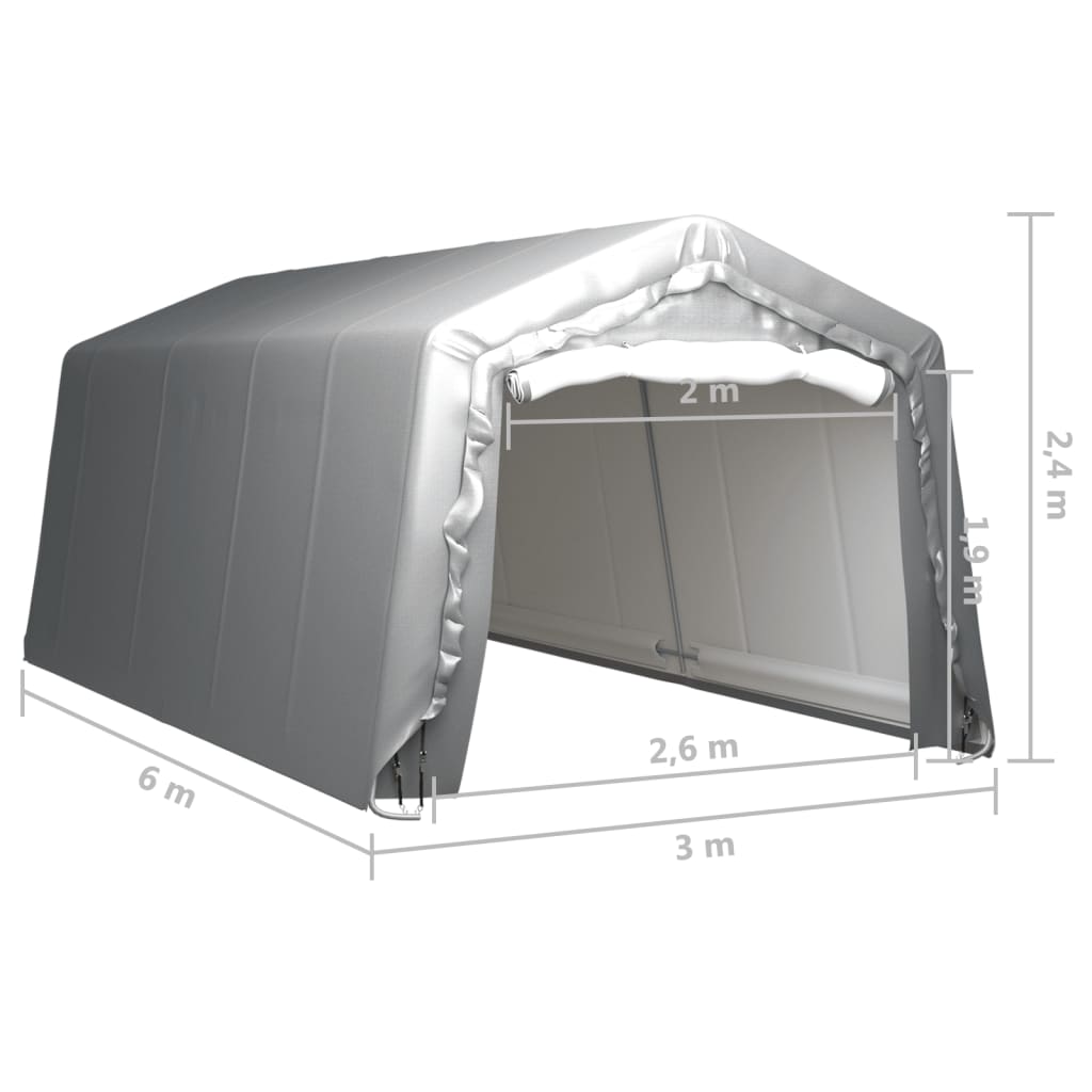 vidaXL Storage Tent 300x600 cm Steel Grey
