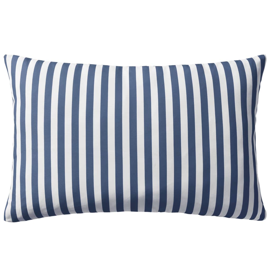 vidaXL Outdoor Pillows 2 pcs Stripe Print 60x40 cm Navy