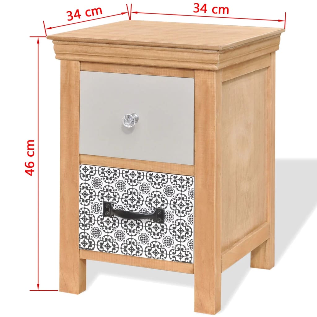 vidaXL Drawer Cabinet 34x34x46 cm Solid Wood