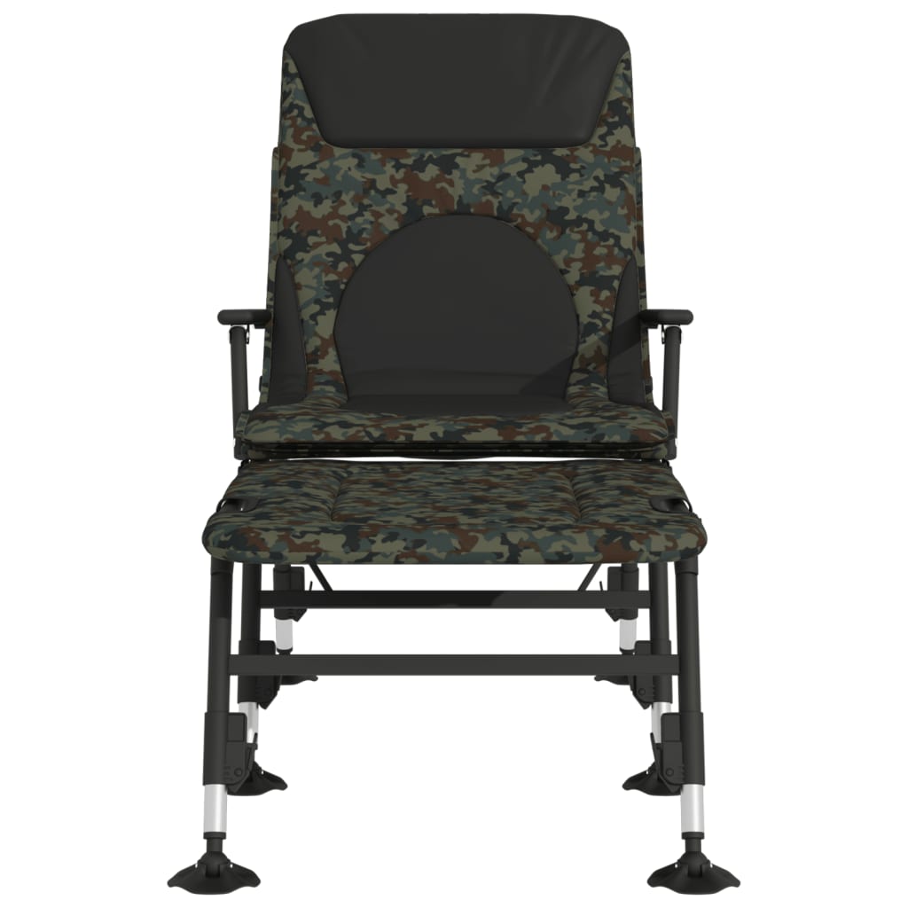 vidaXL Fishing Bedchair with Adjustable Mud Legs Foldable Camouflage