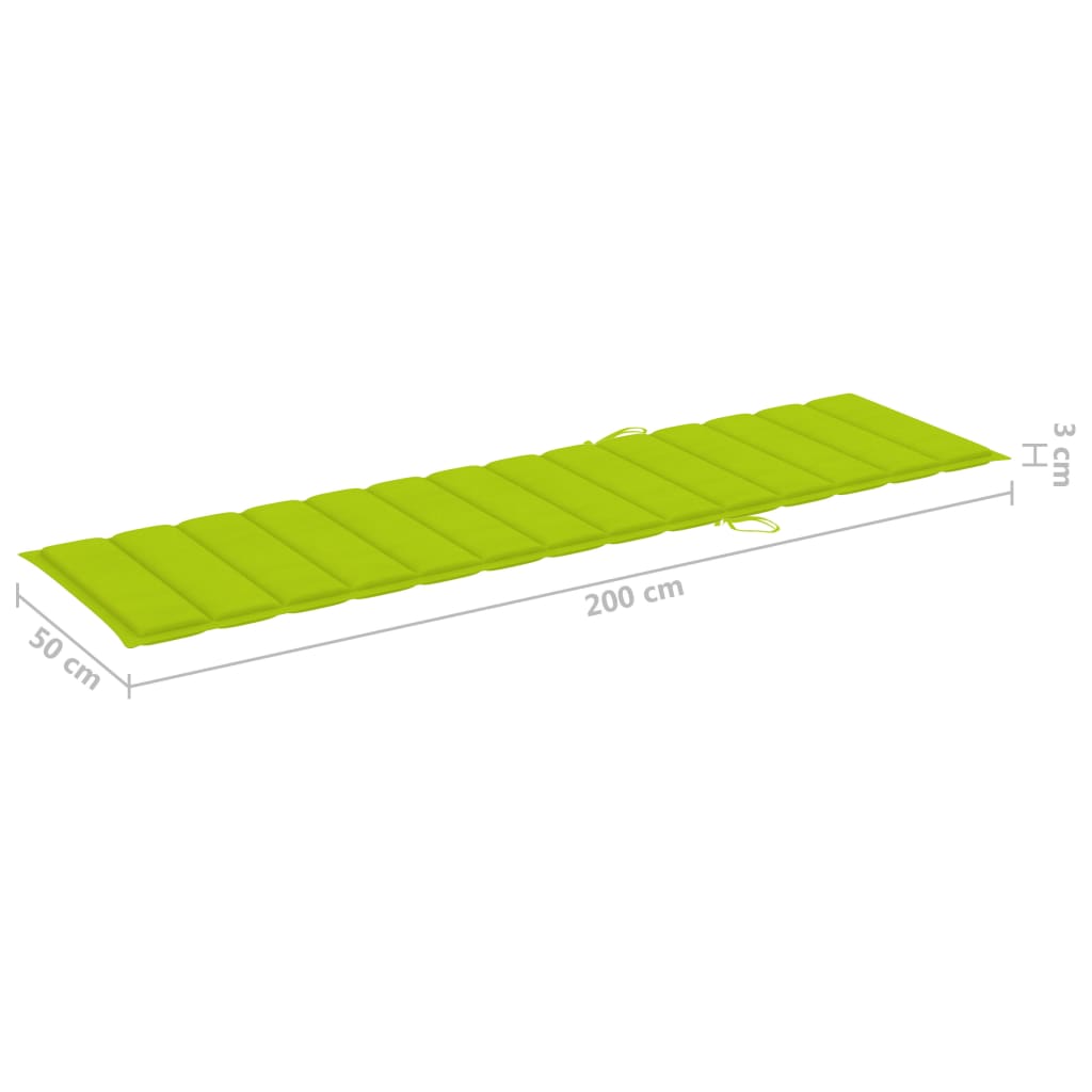 vidaXL Sun Loungers 2 pcs with Bright Green Cushion Solid Teak Wood