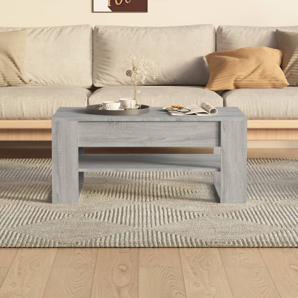 vidaXL Coffee Table Grey Sonoma 102x55x45 cm Engineered Wood