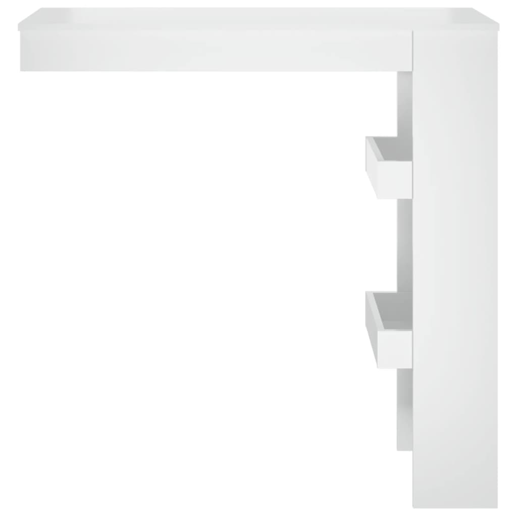 vidaXL Wall Bar Table High Gloss White 102x45x103.5 cm Engineered Wood