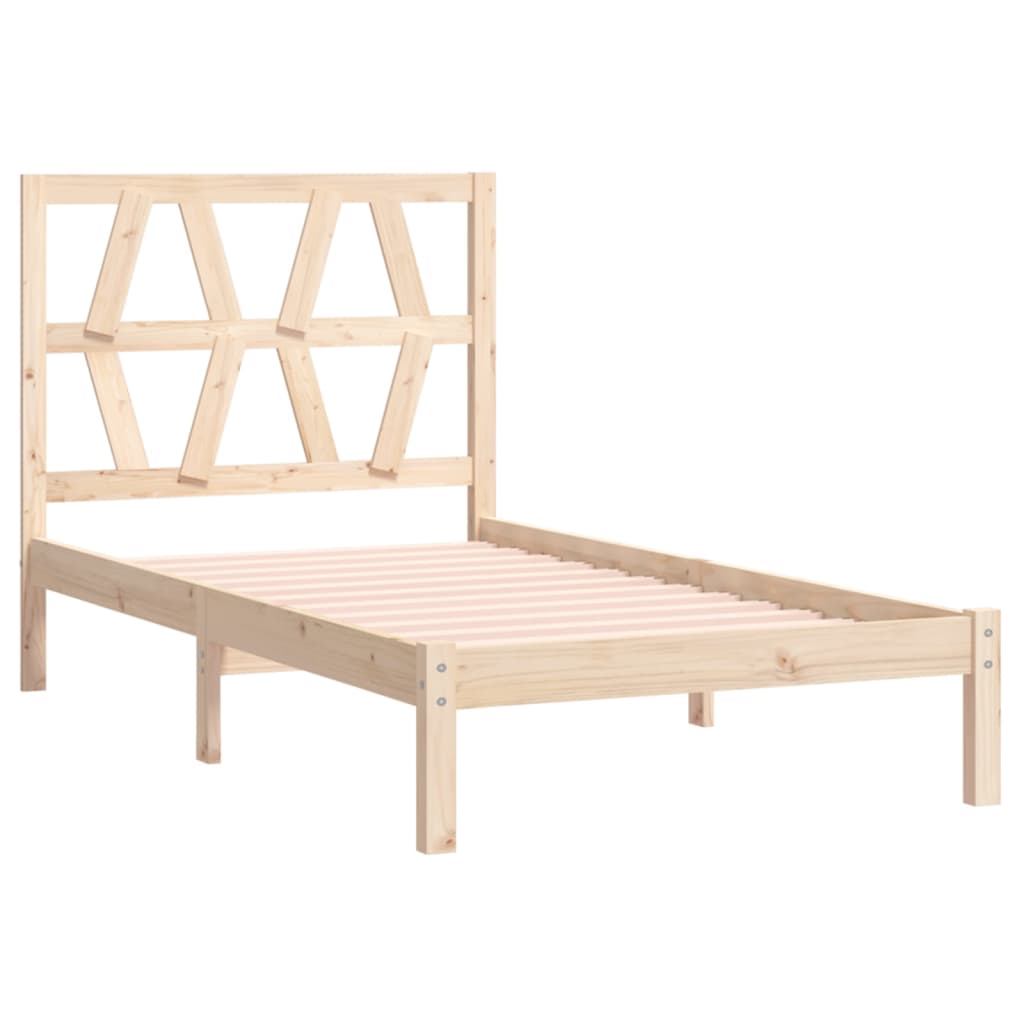 vidaXL Bed Frame Solid Wood Pine 90x190 cm Single