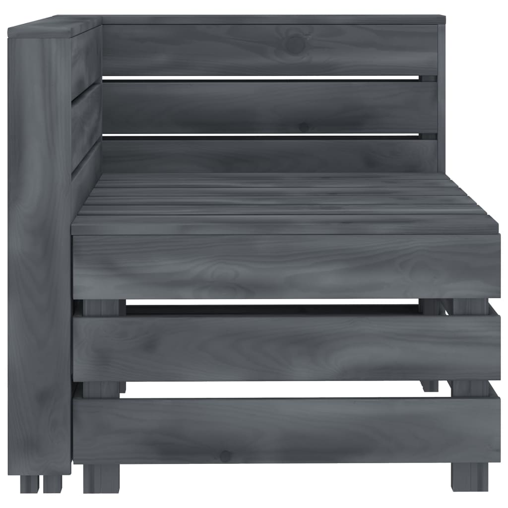 vidaXL Garden 2-Seater Pallet Sofa Solid Pinewood Grey
