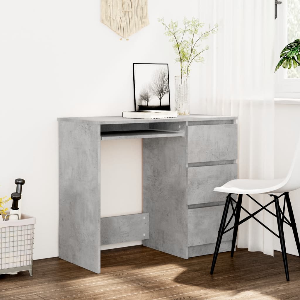vidaXL Desk Concrete Grey 90x45x76 cm Engineered Wood
