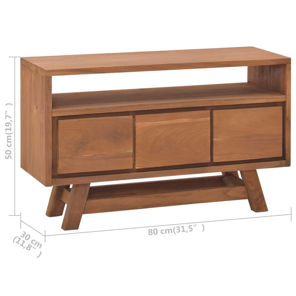 vidaXL TV Cabinet 80x30x50 cm Solid Teak Wood