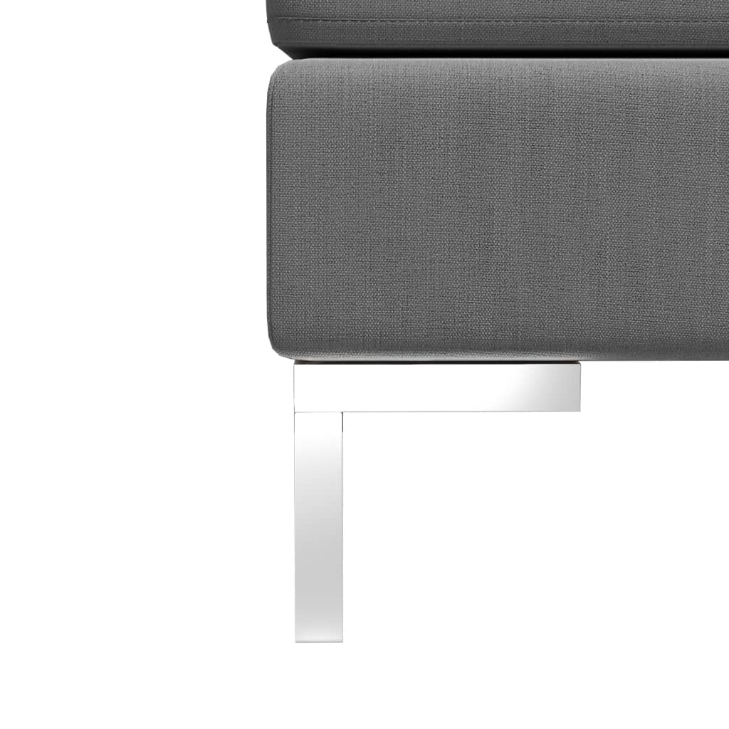 vidaXL Sectional Footrest with Cushion Farbic Dark Grey