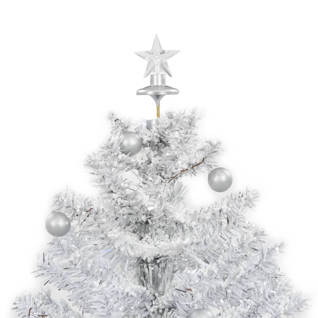vidaXL Snowing Christmas Tree with Umbrella Base White 75 cm