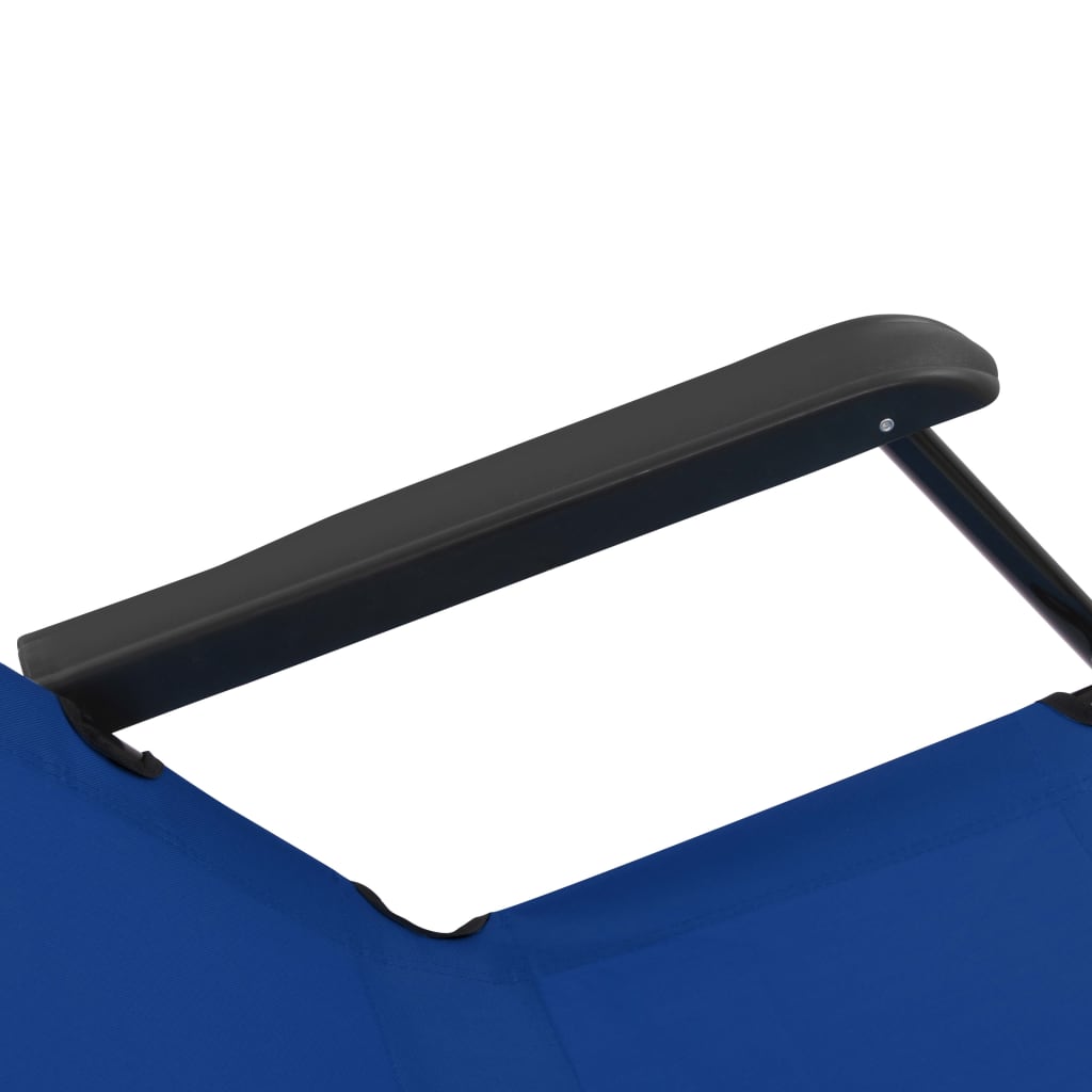 vidaXL Folding Sun Loungers 2 pcs with Footrests Steel Blue