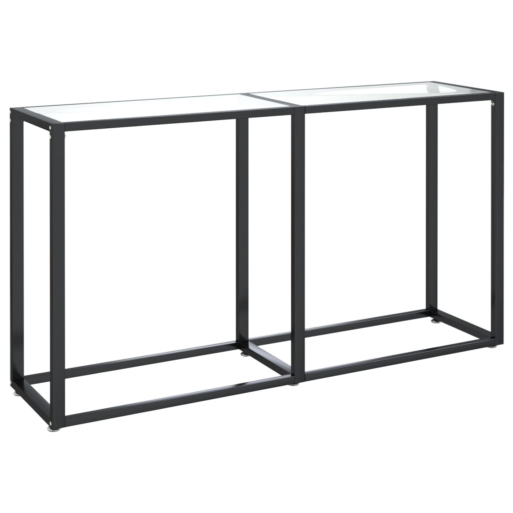 vidaXL Console Table Transparent 140x35x75.5cm Tempered Glass