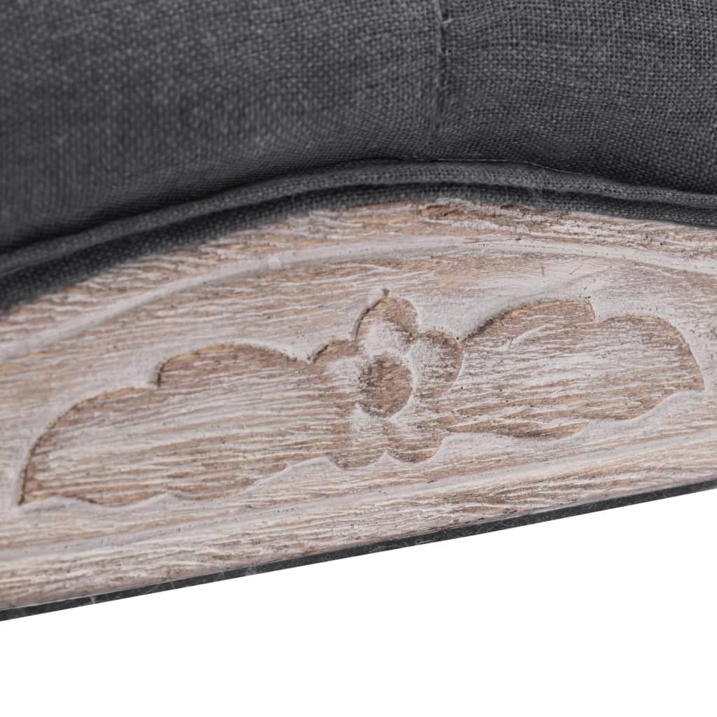 vidaXL Bench Linen Solid Wood 110x38x48 cm Dark Grey