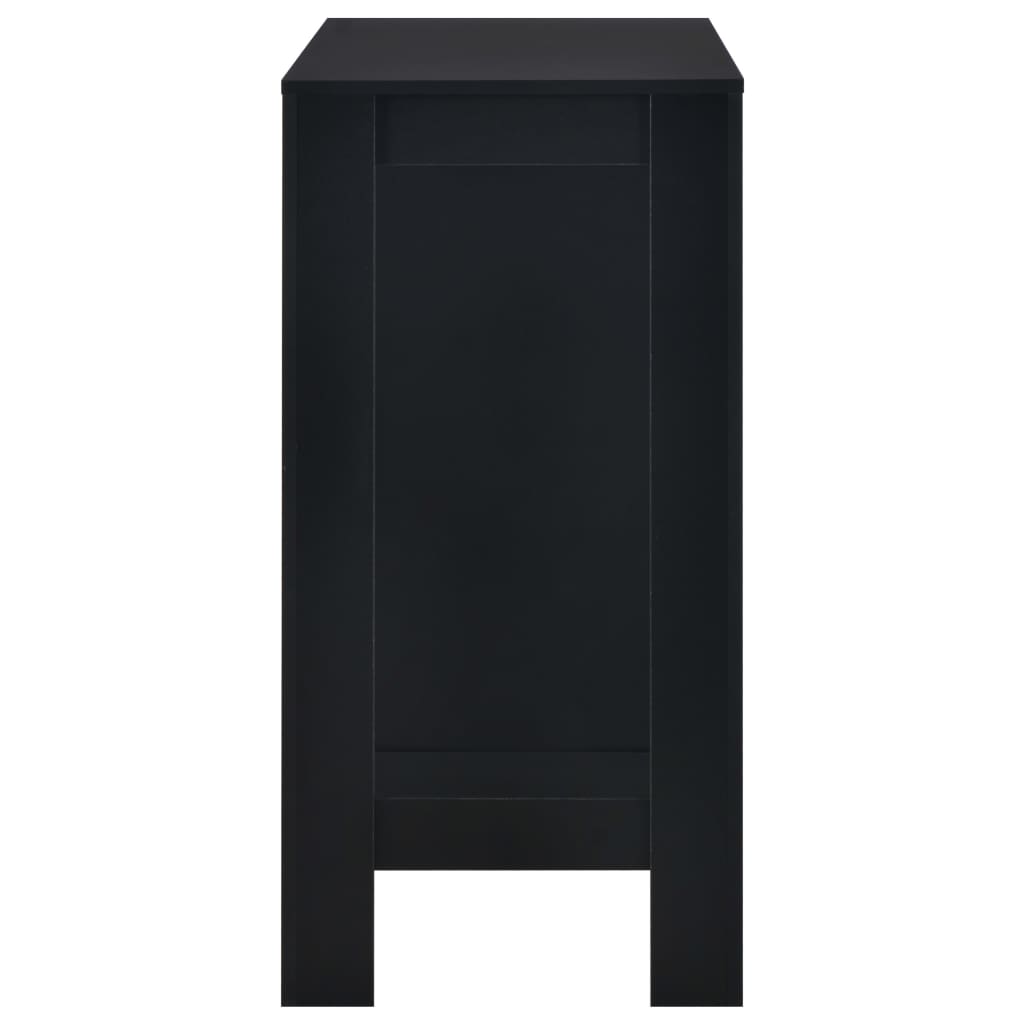vidaXL Bar Table with Shelf Black 110x50x103 cm