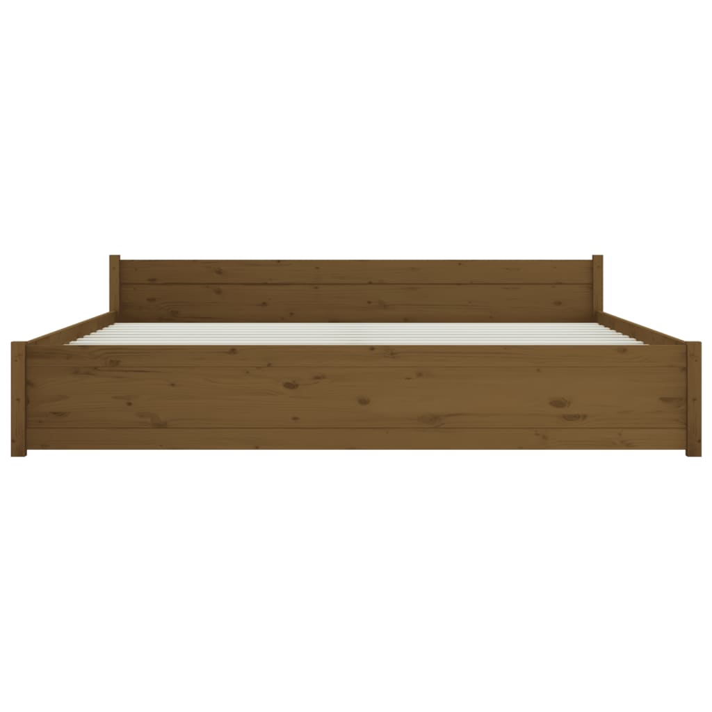 vidaXL Bed Frame Honey Brown Solid Wood 180x200 cm Super King Size