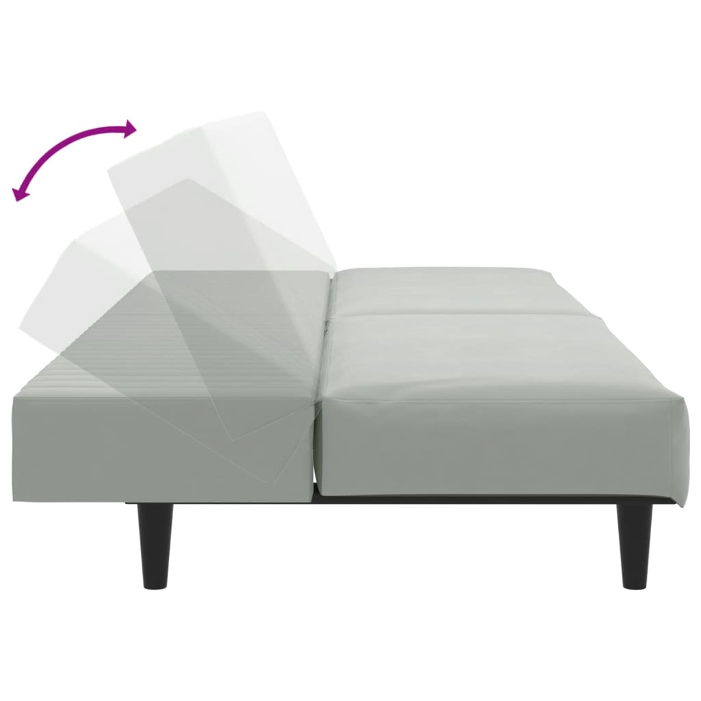 vidaXL 2 Piece Sofa Set Light Grey Velvet