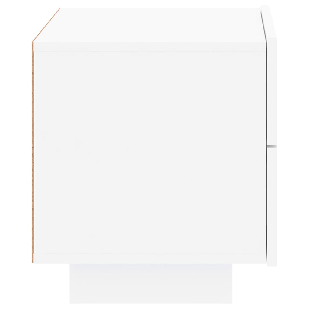 vidaXL Bedside Cabinet with LED Lights White 70x36x40.5 cm