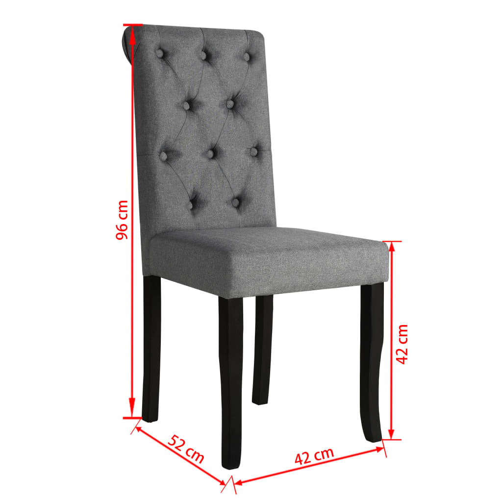 vidaXL Dining Chairs 6 pcs Dark Grey Fabric