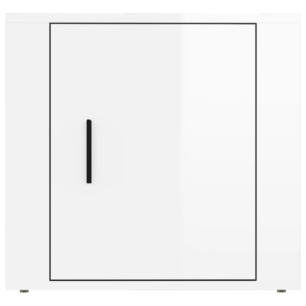vidaXL Bedside Cabinet High Gloss White 50x39x47 cm