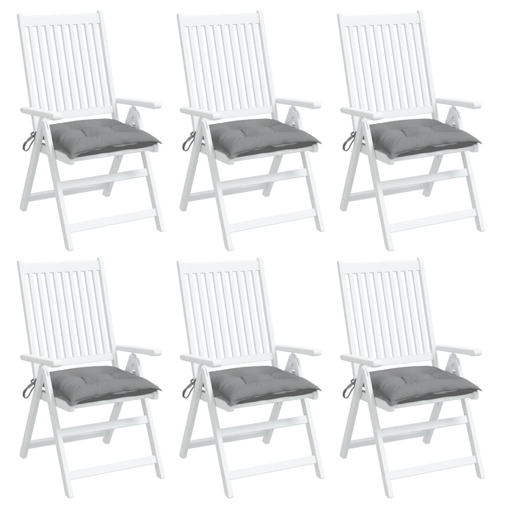 vidaXL Chair Cushions 6 pcs Grey 40x40x7 cm Oxford Fabric