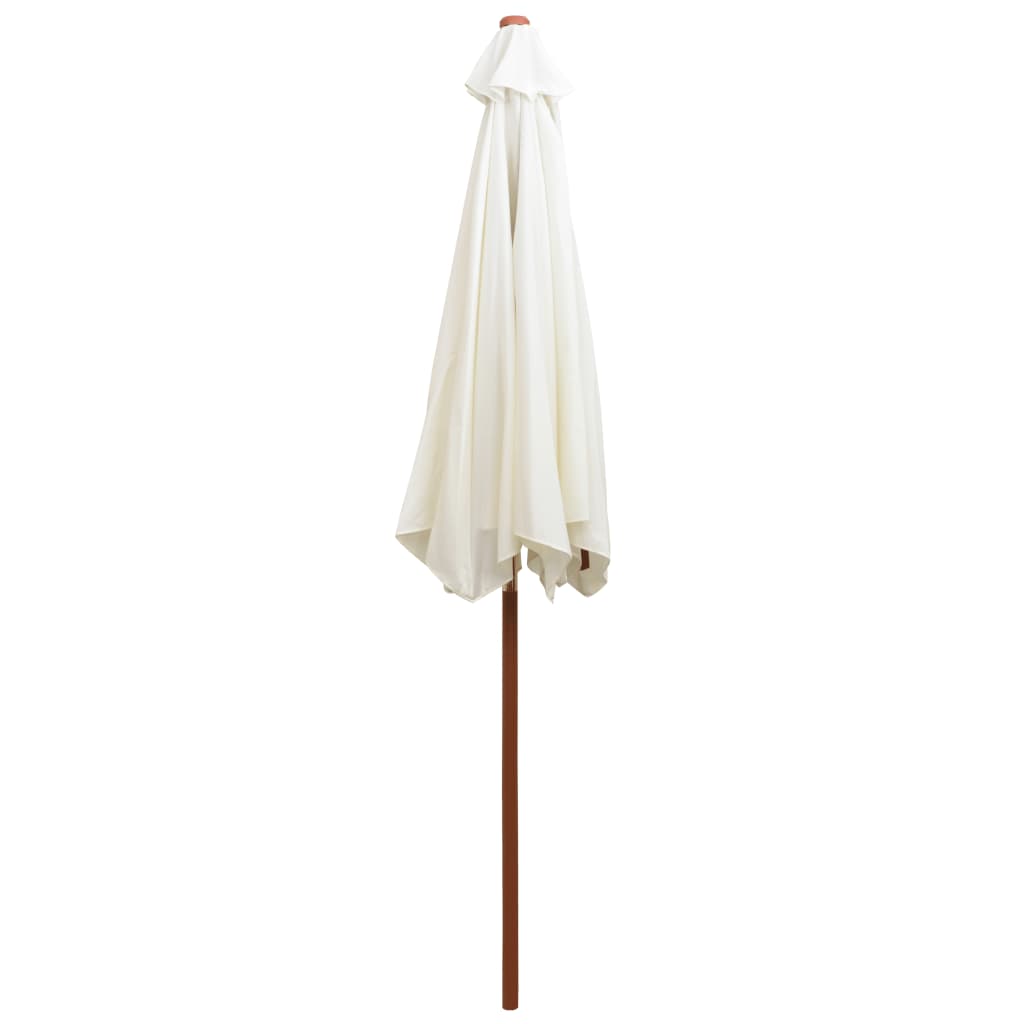 vidaXL Parasol 270x270 cm Wooden Pole Cream White