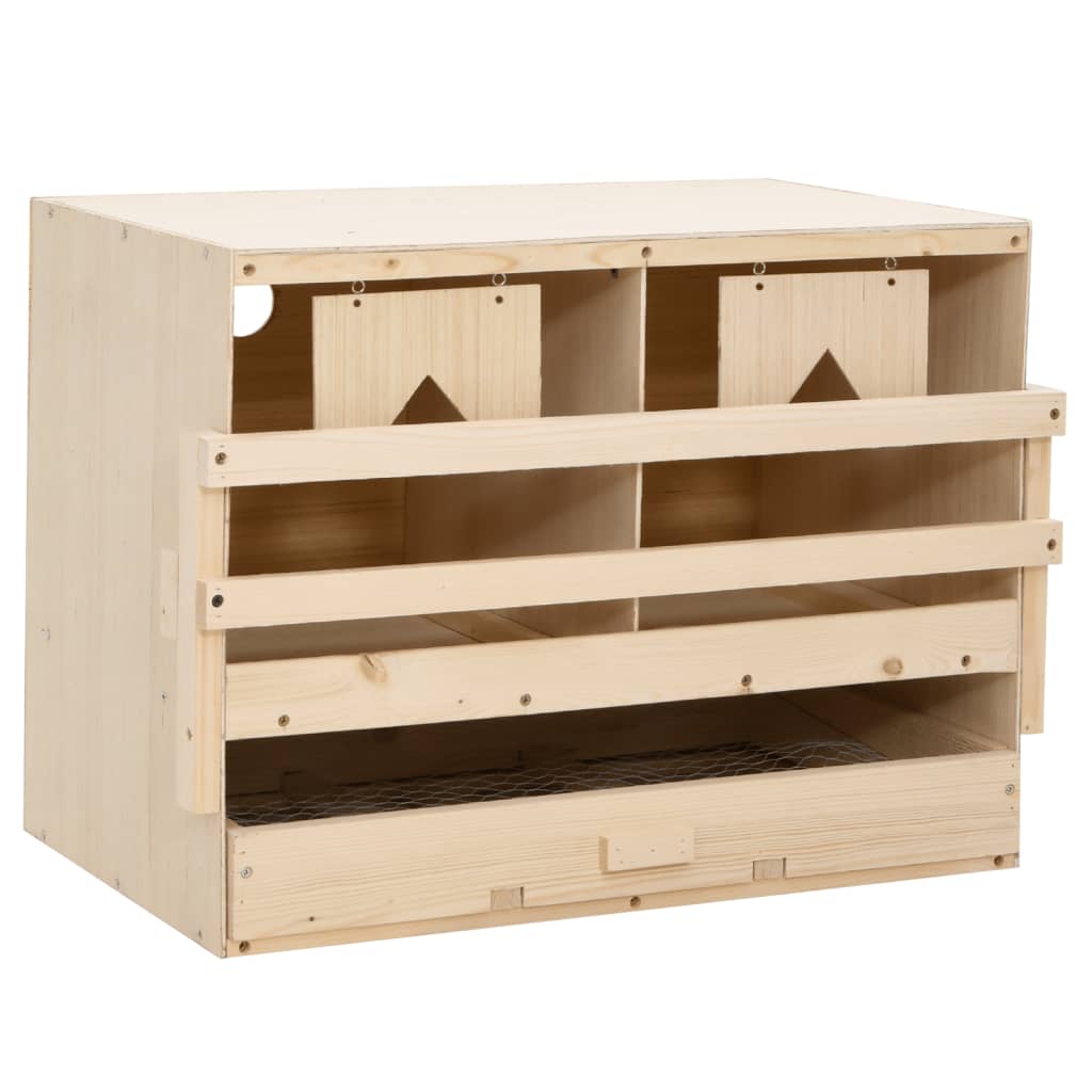 vidaXL Chicken Laying Nest 2 Compartments 63x40x45 cm Solid Pine Wood