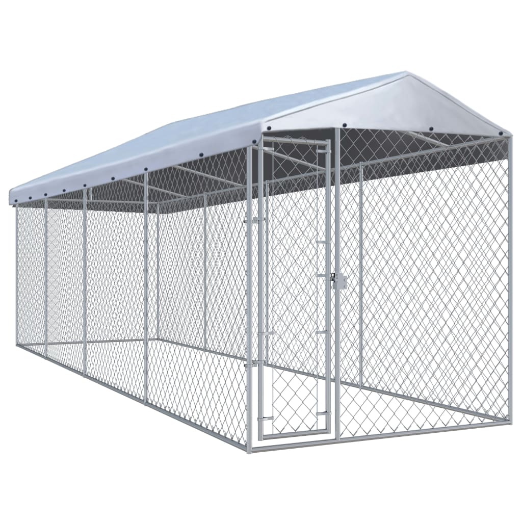 vidaXL Outdoor Dog Kennel with Roof 760x190x225 cm