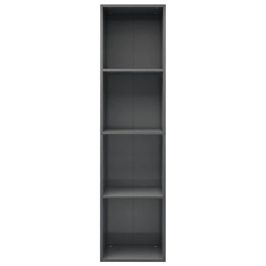 vidaXL Book Cabinet/TV Cabinet High Gloss Grey 36x30x143 cm Engineered Wood