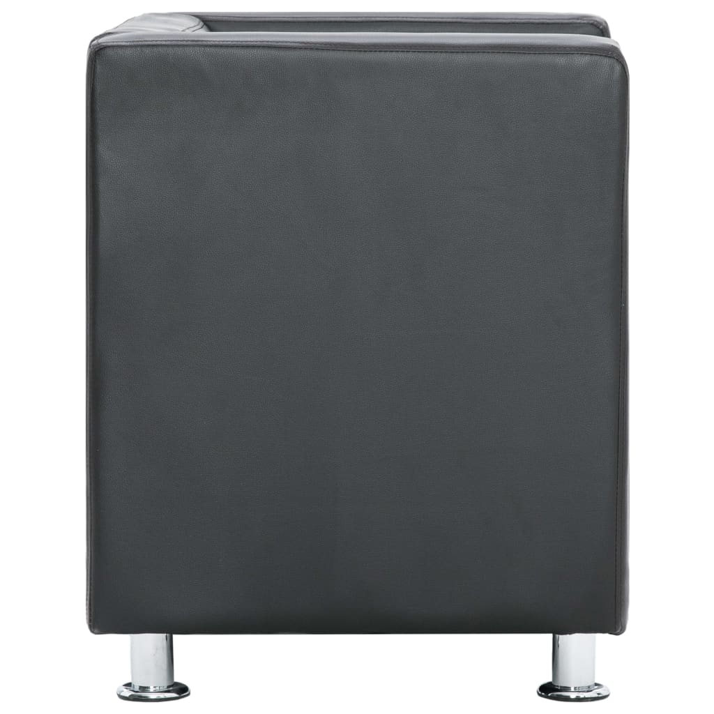 vidaXL Cube Armchair Grey Faux Leather
