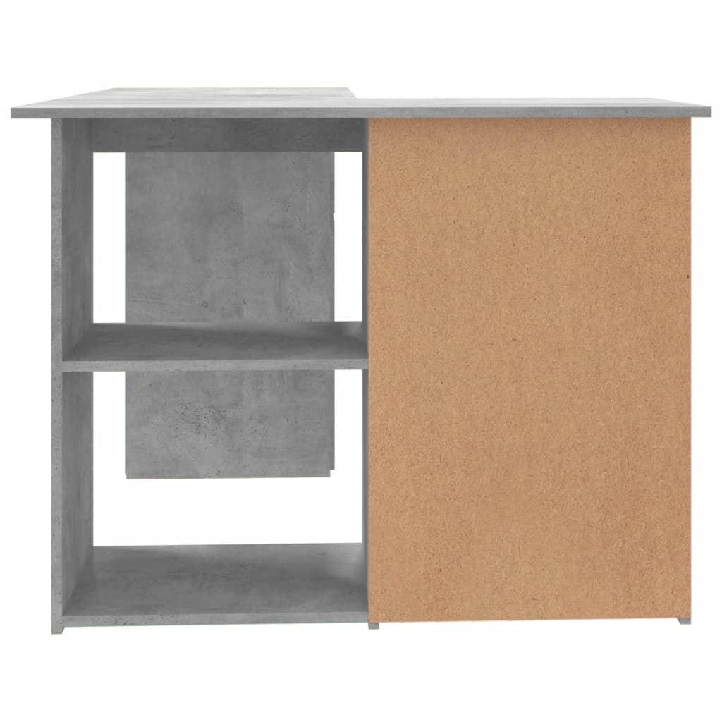 vidaXL Corner Desk Concrete Grey 145x100x76 cm Engineered Wood