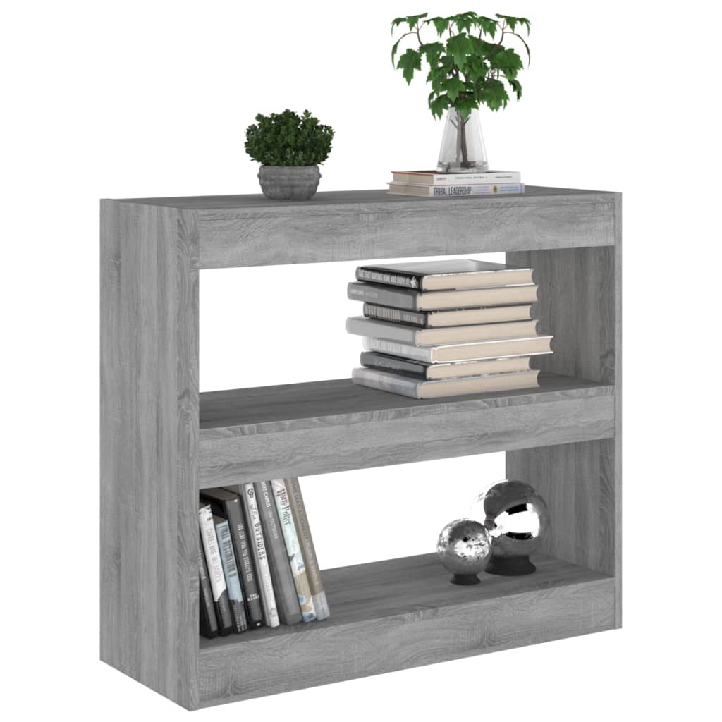 vidaXL Book Cabinet/Room Divider Grey Sonoma 80x30x72 cm